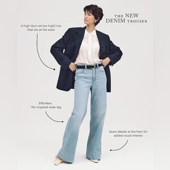 NWT J CREW new high-rise denim trouser jean in white - Picture 6 of 9